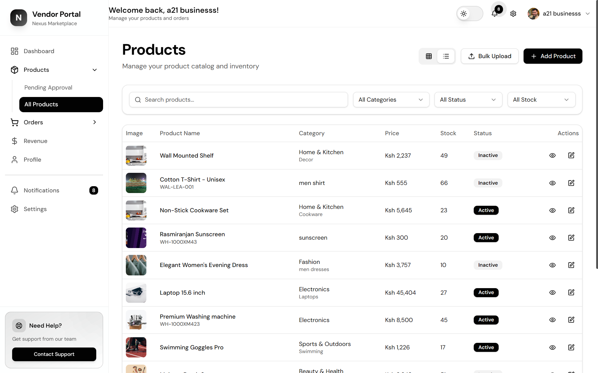 Vendor Dashboard screenshot 4